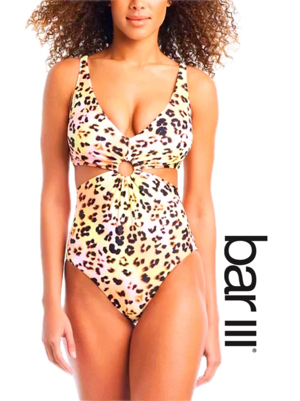 BAR lll Animal-Print O-Ring Monokini Swimsuit Women’s Size XS